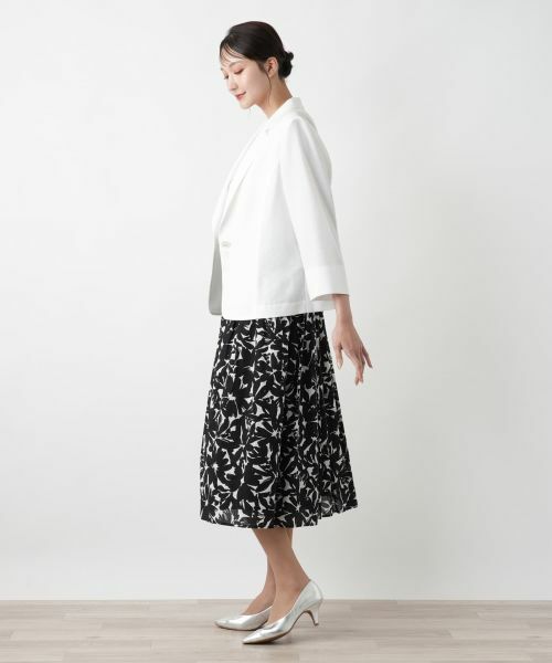 Leilian PLUS HOUSE / レリアンプラスハウス ミニ・ひざ丈スカート | プリントフレアスカート | 詳細2