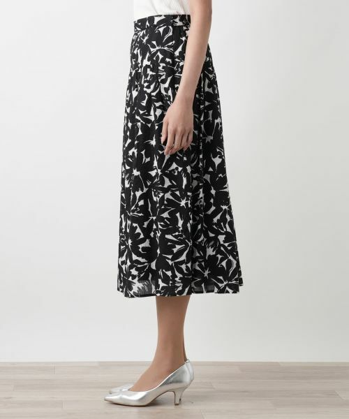 Leilian PLUS HOUSE / レリアンプラスハウス ミニ・ひざ丈スカート | プリントフレアスカート | 詳細5