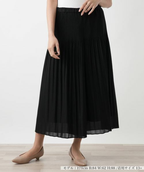Leilian PLUS HOUSE / レリアンプラスハウス その他パンツ | 【店舗人気】プリーツワイドパンツ【セレモニー】(ブラック)
