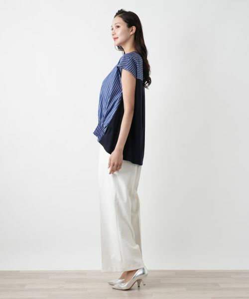 Leilian PLUS HOUSE / レリアンプラスハウス カットソー | 【店舗人気】ストライプ切替カットソー | 詳細2