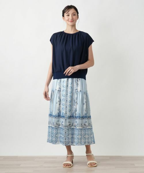 Leilian PLUS HOUSE / レリアンプラスハウス ニット・セーター | 【店舗人気】フレンチスリーブブラウス | 詳細1