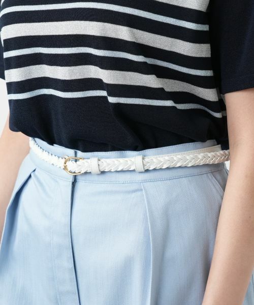 Leilian PLUS HOUSE / レリアンプラスハウス ベルト・サスペンダー | 編み込み切替ナローベルト | 詳細6