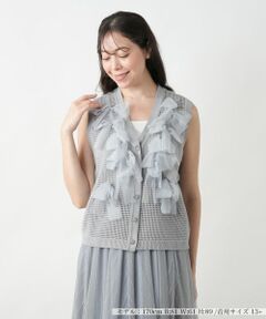 Leilian PLUS HOUSE / レリアンプラスハウス テーラードジャケット | 【店舗人気】チュールリボンニットベスト【BOURGE】