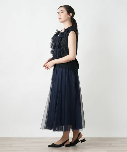 Leilian PLUS HOUSE / レリアンプラスハウス テーラードジャケット | 【店舗人気】チュールリボンニットベスト【BOURGE】 | 詳細2