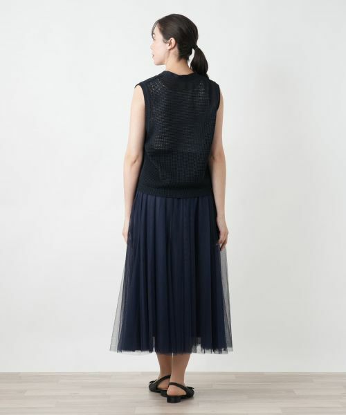 Leilian PLUS HOUSE / レリアンプラスハウス テーラードジャケット | 【店舗人気】チュールリボンニットベスト【BOURGE】 | 詳細3