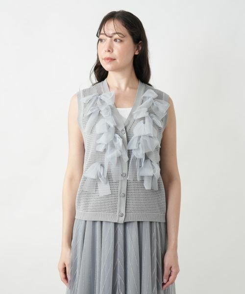 Leilian PLUS HOUSE / レリアンプラスハウス テーラードジャケット | 【店舗人気】チュールリボンニットベスト【BOURGE】 | 詳細7