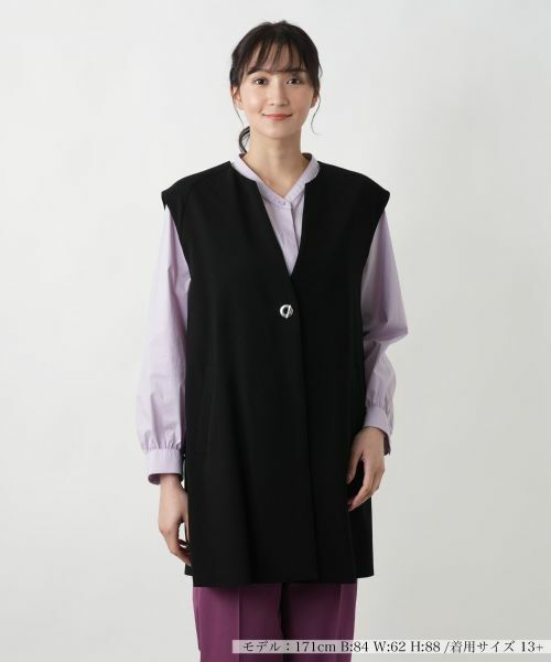 Leilian PLUS HOUSE/レリアンプラスハウス 【店舗人気】ロングジレ ブラック 17+ Leilian PLUS HOUSE/レリアンプラスハウス 【店舗人気】ロングジレ ブラック 17+
