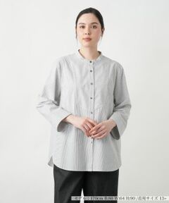 R142 美品 XL 13+ レリアンプラスハウス グレー ブラウス レディース