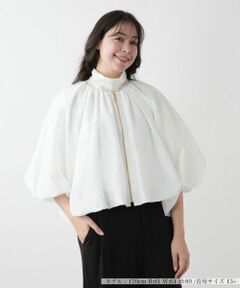 Leilian PLUS HOUSE / レリアンプラスハウス テーラードジャケット | 【店舗人気】ギャザージップブルゾン【NEMIKA】