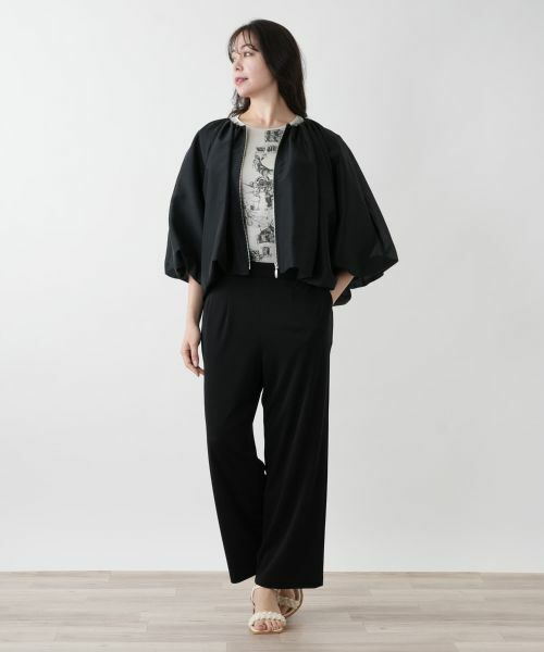 Leilian PLUS HOUSE / レリアンプラスハウス テーラードジャケット | 【店舗人気】ギャザージップブルゾン【NEMIKA】 | 詳細1