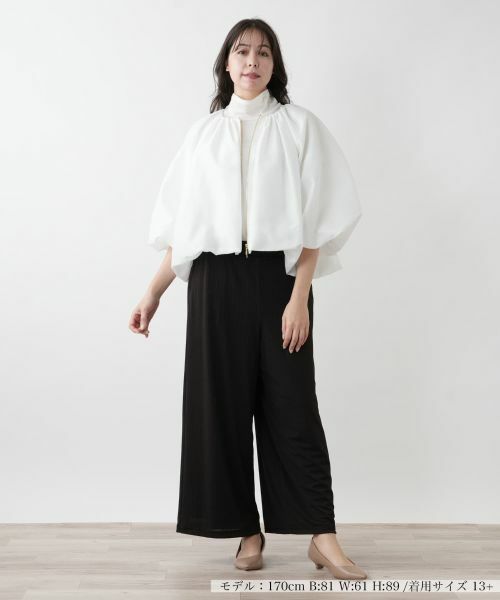 Leilian PLUS HOUSE / レリアンプラスハウス テーラードジャケット | 【店舗人気】ギャザージップブルゾン【NEMIKA】 | 詳細4