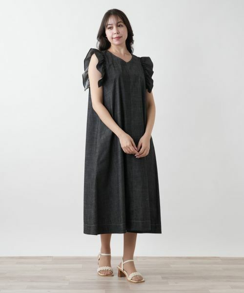 Leilian PLUS HOUSE / レリアンプラスハウス ドレス | フリルスリーブワンピース【NEMIKA】 | 詳細1