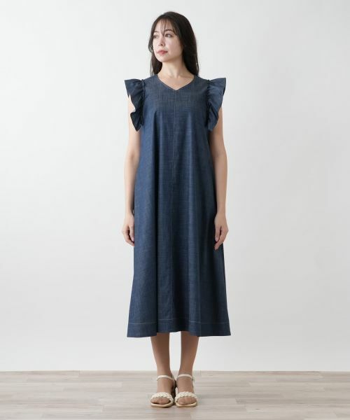 Leilian PLUS HOUSE / レリアンプラスハウス ドレス | フリルスリーブワンピース【NEMIKA】 | 詳細7