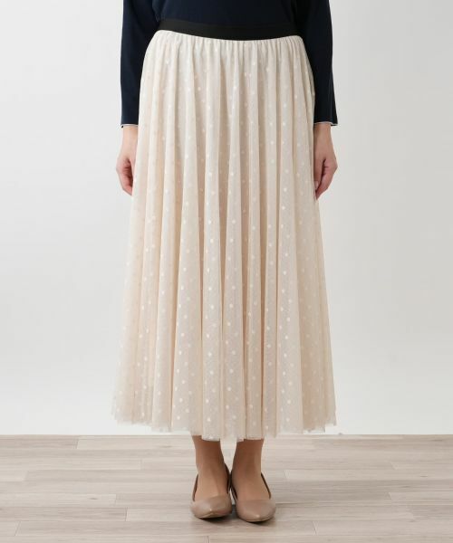 Leilian PLUS HOUSE / レリアンプラスハウス ミニ・ひざ丈スカート | 【店舗人気】ドットチュールスカート | 詳細10