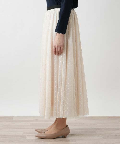 Leilian PLUS HOUSE / レリアンプラスハウス ミニ・ひざ丈スカート | 【店舗人気】ドットチュールスカート | 詳細11