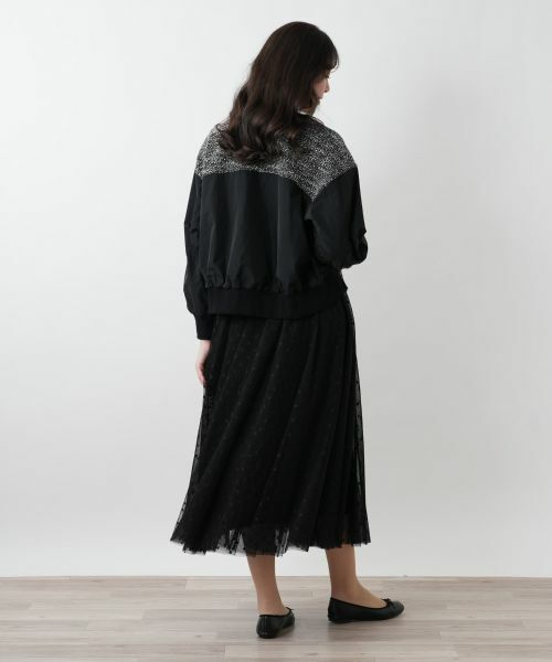 Leilian PLUS HOUSE / レリアンプラスハウス ミニ・ひざ丈スカート | 【店舗人気】ドットチュールスカート | 詳細3