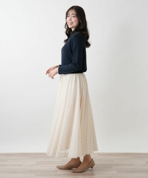 Leilian PLUS HOUSE / レリアンプラスハウス ミニ・ひざ丈スカート | 【店舗人気】ドットチュールスカート | 詳細8
