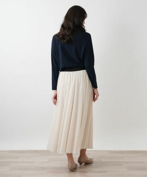 Leilian PLUS HOUSE / レリアンプラスハウス ミニ・ひざ丈スカート | 【店舗人気】ドットチュールスカート | 詳細9