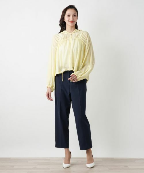 Leilian PLUS HOUSE / レリアンプラスハウス テーラードジャケット | 【店舗人気】ギャザーフーディショートブルゾン【NEMIKA】 | 詳細1