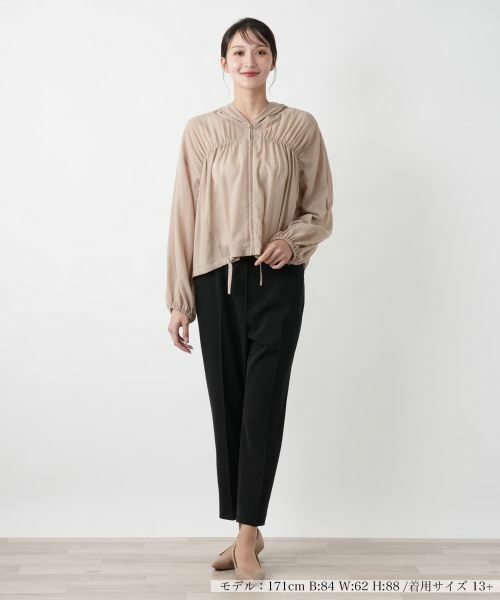 Leilian PLUS HOUSE / レリアンプラスハウス テーラードジャケット | 【店舗人気】ギャザーフーディショートブルゾン【NEMIKA】 | 詳細7