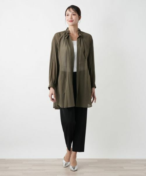 Leilian PLUS HOUSE / レリアンプラスハウス その他アウター | フリルネックシアージャケット【NEMIKA】 | 詳細1