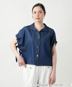 Leilian PLUS HOUSE / レリアンプラスハウス シャツ・ブラウス | スリーブリボンシャツ【NEMIKA】