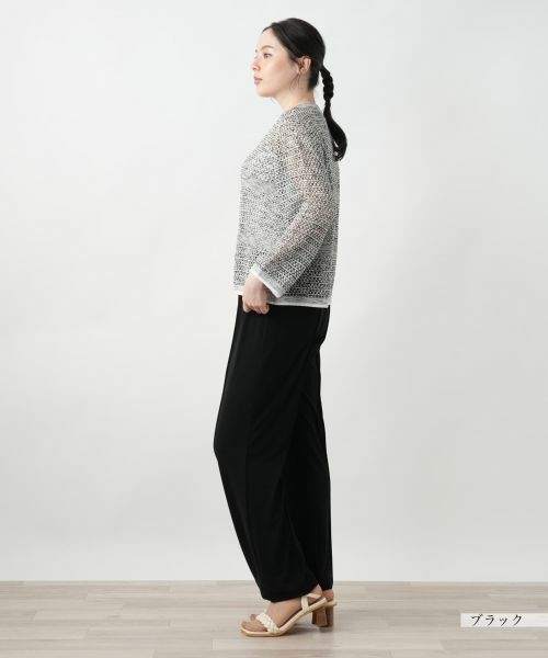 Leilian PLUS HOUSE / レリアンプラスハウス カーディガン・ボレロ | ラメクルーネックカーディガン | 詳細2