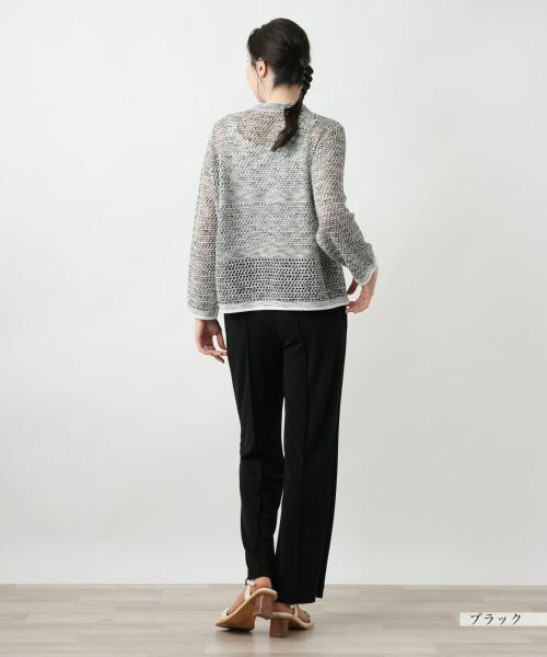 Leilian PLUS HOUSE / レリアンプラスハウス カーディガン・ボレロ | ラメクルーネックカーディガン | 詳細3