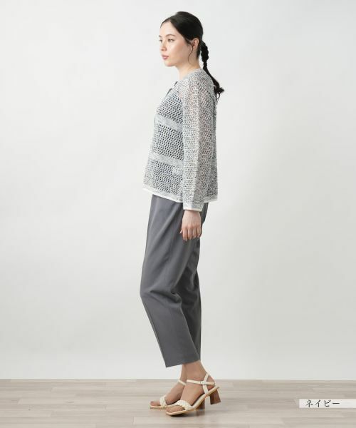 Leilian PLUS HOUSE / レリアンプラスハウス カーディガン・ボレロ | ラメクルーネックカーディガン | 詳細5