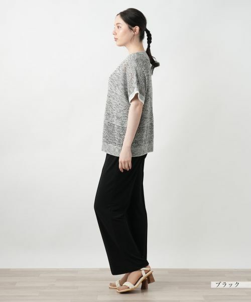 Leilian PLUS HOUSE / レリアンプラスハウス ニット・セーター | 【店舗人気】ラメスラッシュドネックニット | 詳細2