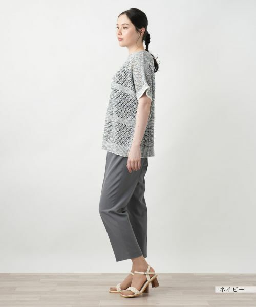 Leilian PLUS HOUSE / レリアンプラスハウス ニット・セーター | 【店舗人気】ラメスラッシュドネックニット | 詳細5