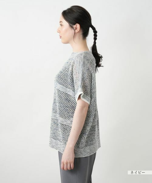 Leilian PLUS HOUSE / レリアンプラスハウス ニット・セーター | 【店舗人気】ラメスラッシュドネックニット | 詳細8