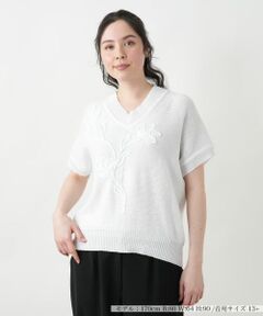 Leilian PLUS HOUSE / レリアンプラスハウス ニット・セーター | フラワーモチーフニット【CORSINI & PROTI】