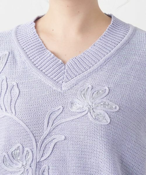 Leilian PLUS HOUSE / レリアンプラスハウス ニット・セーター | フラワーモチーフニット【CORSINI & PROTI】 | 詳細10