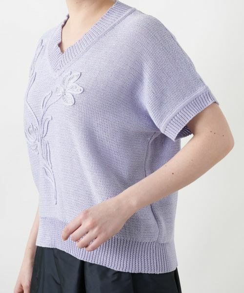 Leilian PLUS HOUSE / レリアンプラスハウス ニット・セーター | フラワーモチーフニット【CORSINI & PROTI】 | 詳細13