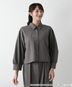 Leilian PLUS HOUSE / レリアンプラスハウス シャツ・ブラウス | ギャザースリーブシャツ【NEMIKA】