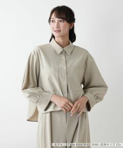 Leilian PLUS HOUSE / レリアンプラスハウス シャツ・ブラウス | ギャザースリーブシャツ【NEMIKA】