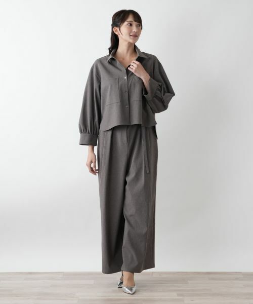 Leilian PLUS HOUSE / レリアンプラスハウス シャツ・ブラウス | ギャザースリーブシャツ【NEMIKA】 | 詳細1