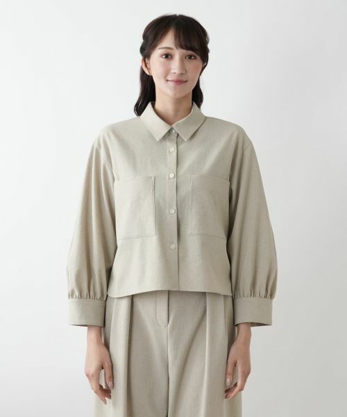 Leilian PLUS HOUSE / レリアンプラスハウス シャツ・ブラウス | ギャザースリーブシャツ【NEMIKA】 | 詳細7