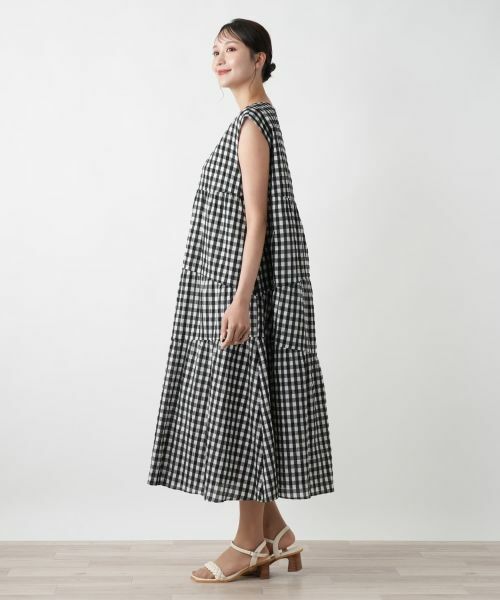 Leilian PLUS HOUSE / レリアンプラスハウス ドレス | ギンガムチェックティアードワンピース【NEMIKA】 | 詳細2