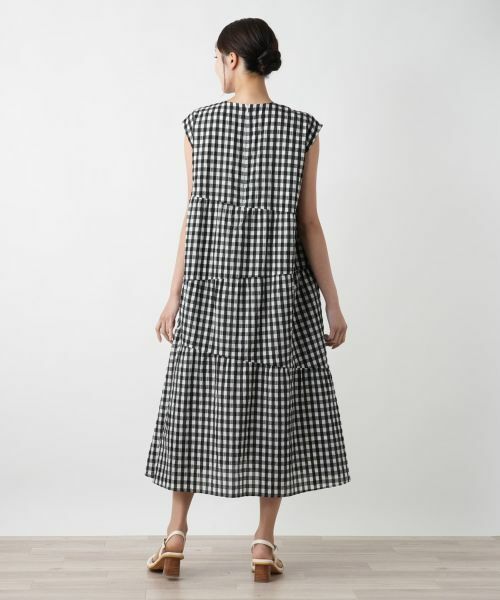 Leilian PLUS HOUSE / レリアンプラスハウス ドレス | ギンガムチェックティアードワンピース【NEMIKA】 | 詳細3