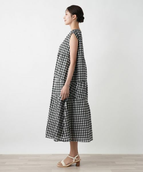 Leilian PLUS HOUSE / レリアンプラスハウス ドレス | ギンガムチェックティアードワンピース【NEMIKA】 | 詳細5