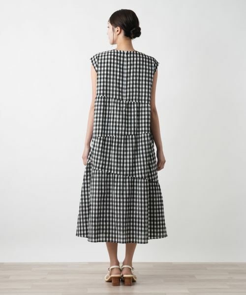 Leilian PLUS HOUSE / レリアンプラスハウス ドレス | ギンガムチェックティアードワンピース【NEMIKA】 | 詳細6
