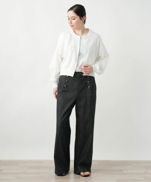 Leilian PLUS HOUSE / レリアンプラスハウス カーディガン・ボレロ | 【店舗人気】異素材ジップカーディガン【NEMIKA】 | 詳細1