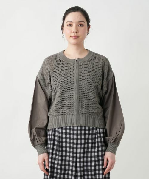 Leilian PLUS HOUSE / レリアンプラスハウス カーディガン・ボレロ | 【店舗人気】異素材ジップカーディガン【NEMIKA】 | 詳細10