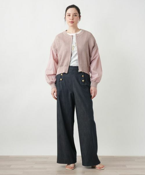 Leilian PLUS HOUSE / レリアンプラスハウス カーディガン・ボレロ | 【店舗人気】異素材ジップカーディガン【NEMIKA】 | 詳細4