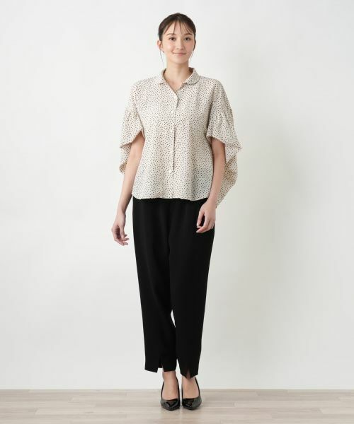 Leilian PLUS HOUSE / レリアンプラスハウス シャツ・ブラウス | 【店舗人気】ドット柄フレアスリーブシャツ【NEMIKA】 | 詳細1