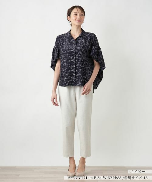 Leilian PLUS HOUSE / レリアンプラスハウス シャツ・ブラウス | 【店舗人気】ドット柄フレアスリーブシャツ【NEMIKA】 | 詳細4