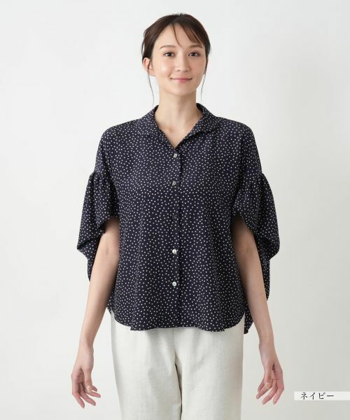 Leilian PLUS HOUSE / レリアンプラスハウス シャツ・ブラウス | 【店舗人気】ドット柄フレアスリーブシャツ【NEMIKA】 | 詳細7