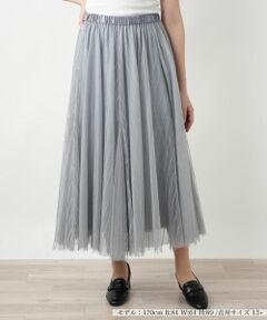 Leilian PLUS HOUSE / レリアンプラスハウス ミニ・ひざ丈スカート | 【店舗人気】メッシュフレアスカート【BOURGE】